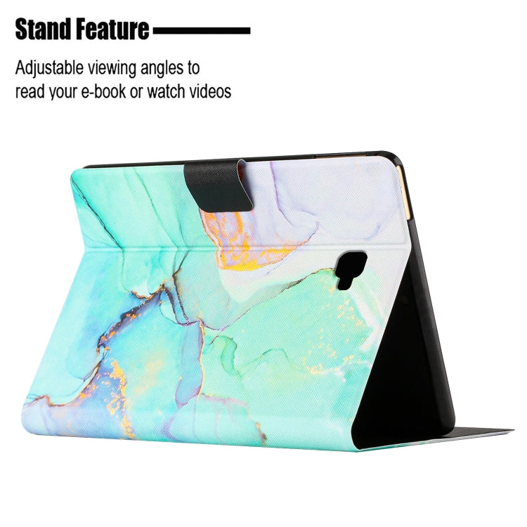 For Samsung Galaxy Tab A 10.1 T580 Marble Pattern Smart Leather Tablet Case(Green) by buy2fix
