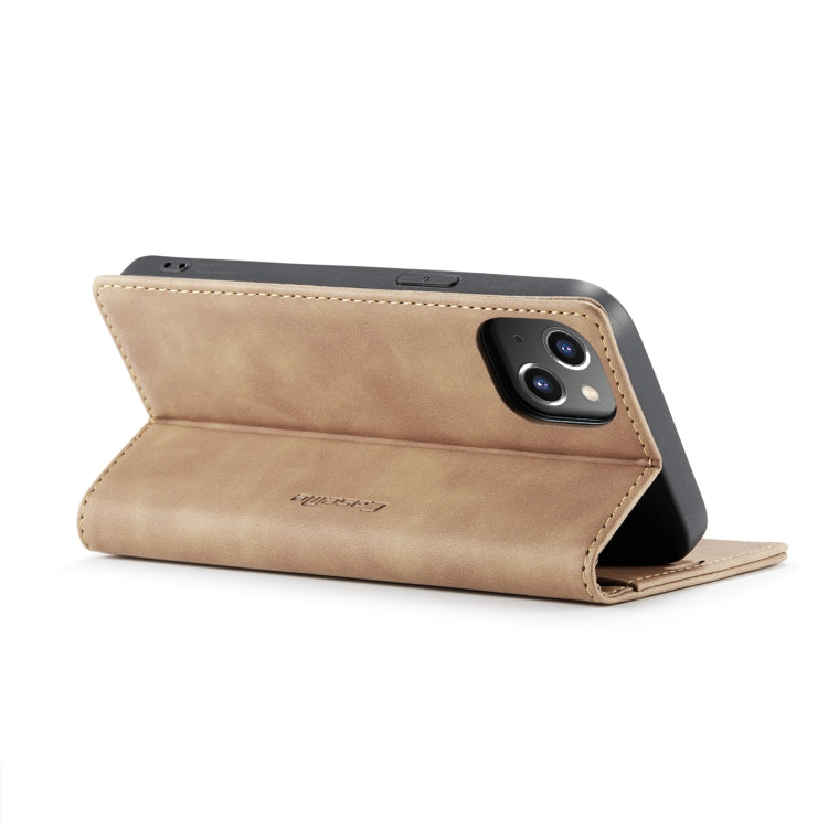 For iPhone 14 CaseMe-013 Multifunctional Retro Frosted Leather Phone Case (Brown) - iPhone 14 Cases by CaseMe | Online Shopping UK | buy2fix