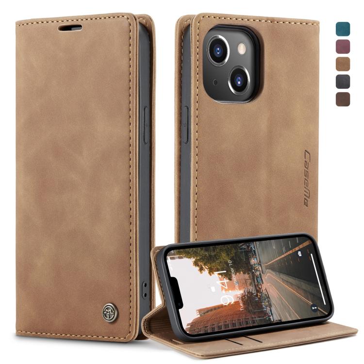 For iPhone 14 CaseMe-013 Multifunctional Retro Frosted Leather Phone Case (Brown) - iPhone 14 Cases by CaseMe | Online Shopping UK | buy2fix