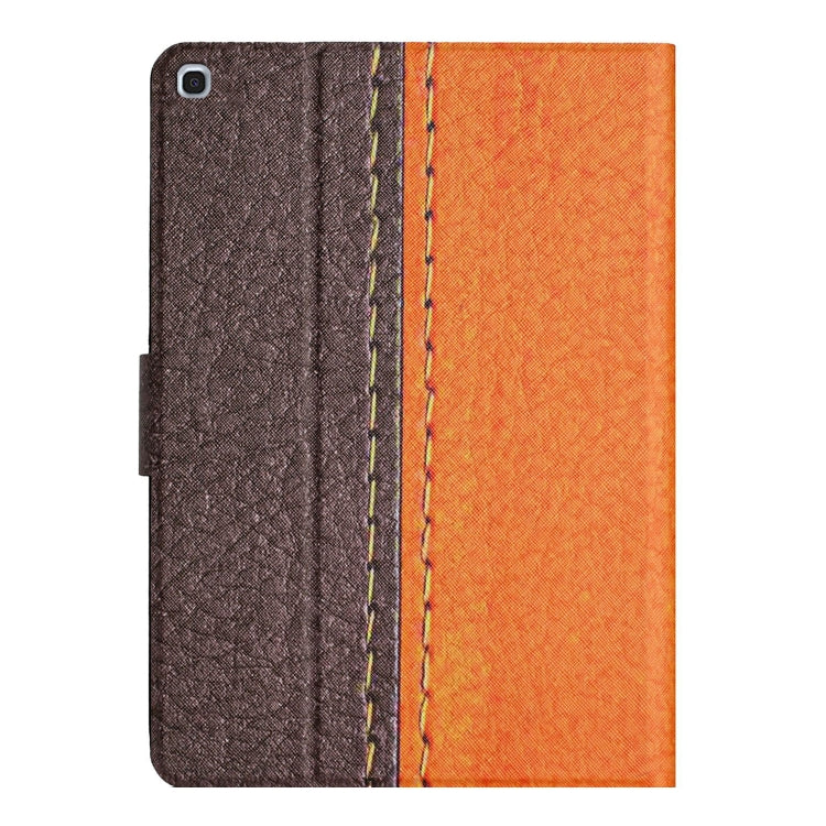 For Samsung Galaxy Tab A 10.1 2019 T510 Stitching Solid Color Smart Leather Tablet Case(Orange) - Tab A 10.1 (2019) T510 / T515 by buy2fix | Online Shopping UK | buy2fix