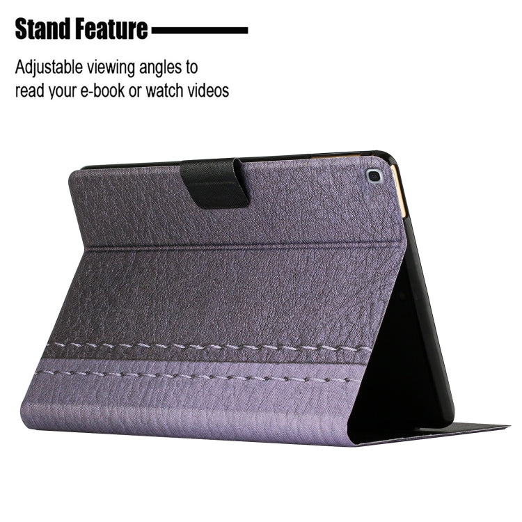 For Samsung Galaxy Tab A 10.1 2019 T510 Stitching Solid Color Smart Leather Tablet Case(Grey) - Tab A 10.1 (2019) T510 / T515 by buy2fix | Online Shopping UK | buy2fix