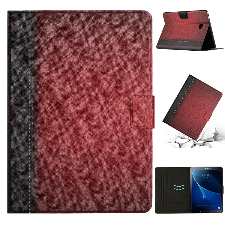 For Samsung Galaxy Tab A 10.1 T580 Stitching Solid Color Smart Leather Tablet Case(Red) - Tab A 10.1 by buy2fix | Online Shopping UK | buy2fix