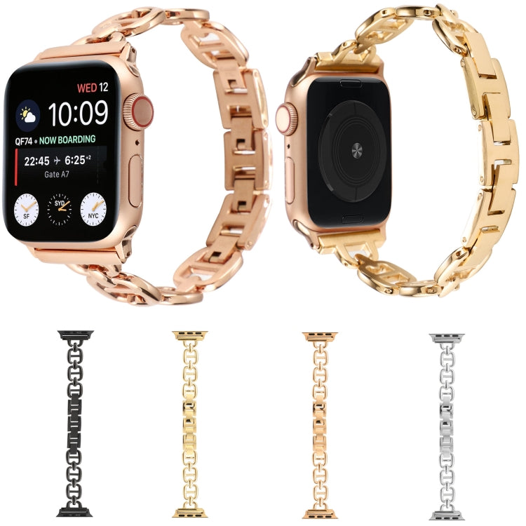 Steel Watch Band For Apple Watch Ultra 49mm&Watch Ultra 2 49mm / Series 9&8&7 45mm / SE 3&SE 2&6&SE&5&4 44mm / 3&2&1 42mm(Rose Gold) by buy2fix