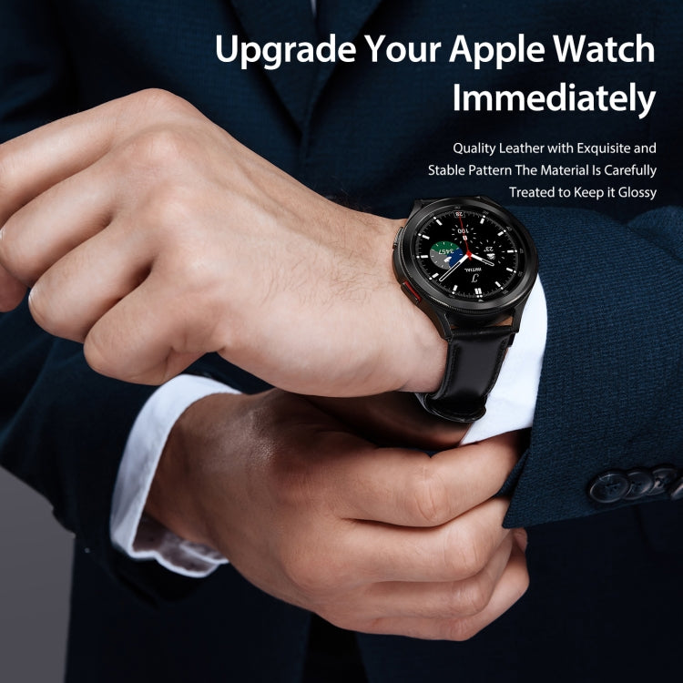 DUX DUCIS 20mm Genuine Leather Watch Band For Samsung Galaxy/Huawei/Honor Watch(Black) by DUX DUCIS