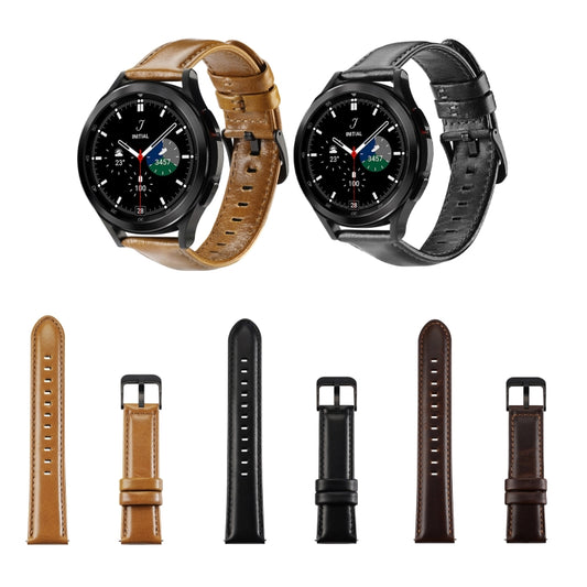 DUX DUCIS 22mm Genuine Leather Watch Band For Samsung Galaxy/Huawei/Honor/Xiaomi Watch(Black) by DUX DUCIS