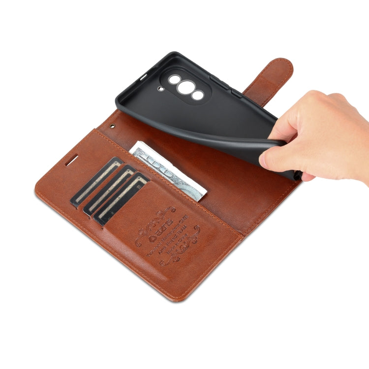 For Huawei nova 10 Pro AZNS Sheepskin Texture Flip Leather Phone Case(Brown) by AZNS