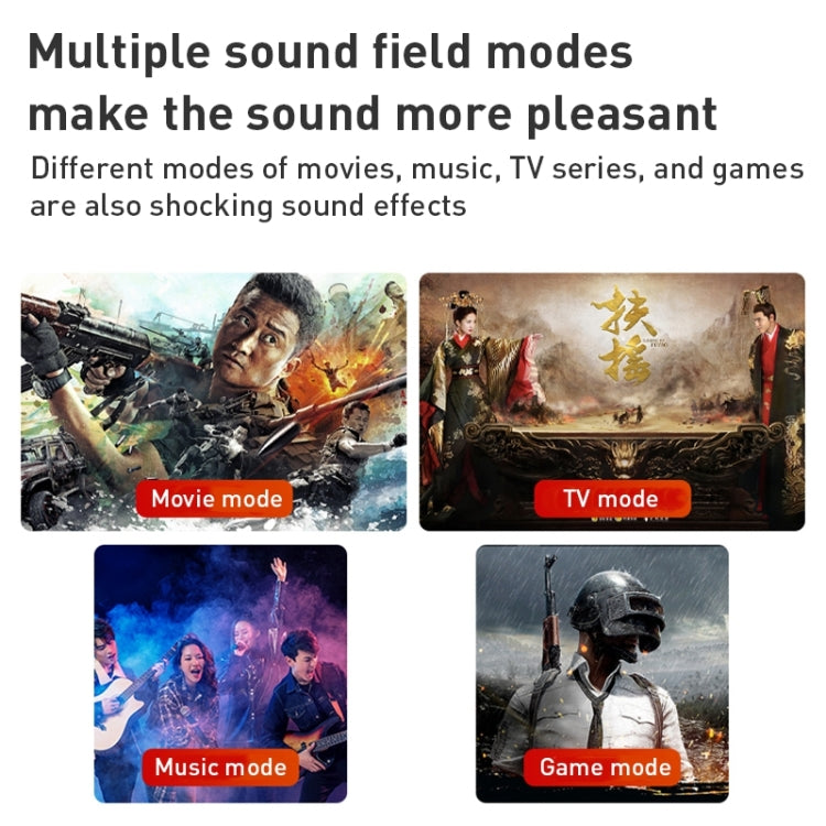 D90 Home Theater Audio Echo Wall Soundbar Subwoofer Bluetooth Audio(Light Grey) - Desktop Speaker by buy2fix | Online Shopping UK | buy2fix