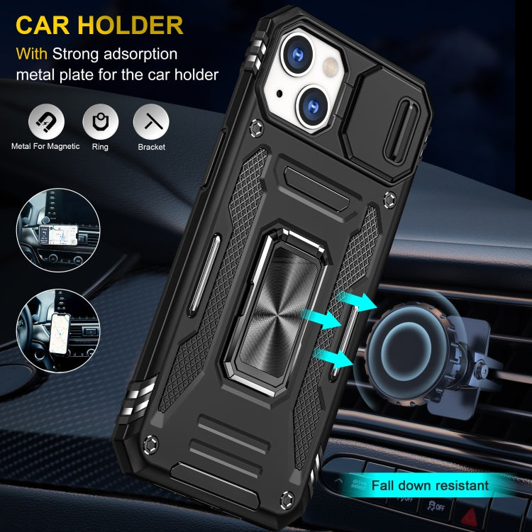 For iPhone 13 Armor PC + TPU Camera Shield Phone Case(Black) by buy2fix
