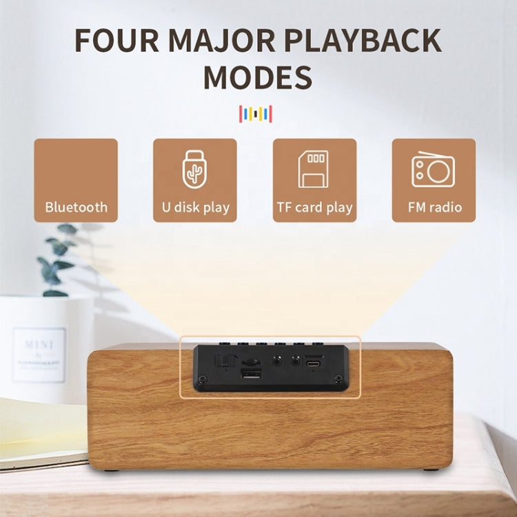 K1 Multifunctional Desktop Wooden Bluetooth Speaker Wireless Loudspeaker(Dark Brown) - Desktop Speaker by buy2fix | Online Shopping UK | buy2fix