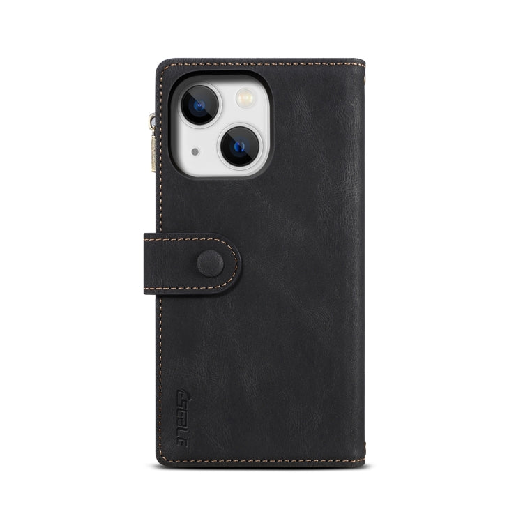 For iPhone 14 Plus Retro Frosted RFID Flip Leather Phone Case (Black) - iPhone 14 Plus Cases by buy2fix | Online Shopping UK | buy2fix