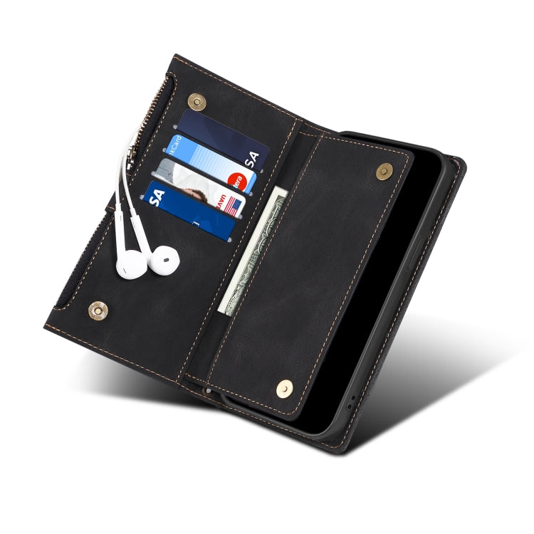 For iPhone 14 Plus Retro Frosted RFID Flip Leather Phone Case (Black) - iPhone 14 Plus Cases by buy2fix | Online Shopping UK | buy2fix