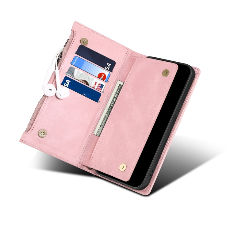 For iPhone 14 Plus Retro Frosted RFID Flip Leather Phone Case (Rose Gold) - iPhone 14 Plus Cases by buy2fix | Online Shopping UK | buy2fix