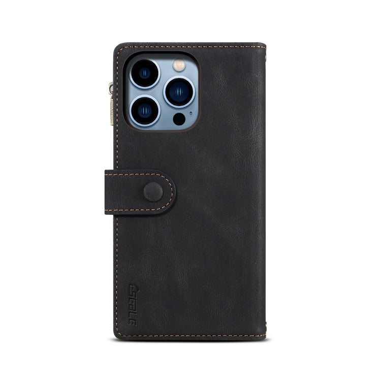 For iPhone 14 Pro Retro Frosted RFID Flip Leather Phone Case(Black) - iPhone 14 Pro Cases by buy2fix | Online Shopping UK | buy2fix
