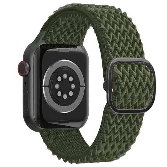 Wave Nylon Watch Band For Apple Watch Ultra 49mm&Watch Ultra 2 49mm / Series 9&8&7 45mm / SE 3&SE 2&6&SE&5&4 44mm / 3&2&1 42mm(Army Green) by buy2fix