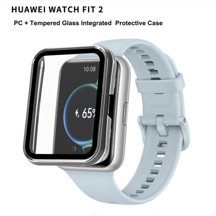 For Huawei Watch Fit 2 PC+ Toughened Film Fully Enclosed Protective Watch Case(Green) by buy2fix