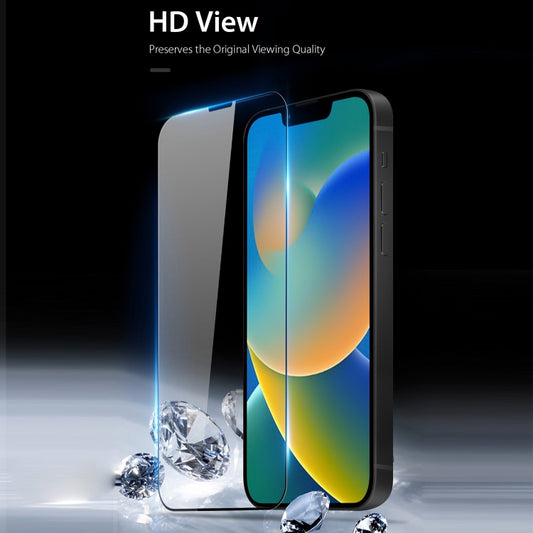 For iPhone 16e / 14 / 13 / 13 Pro 10pcs DUX DUCIS 0.33mm 9H Medium Alumina Tempered Glass Film(Black) by DUX DUCIS