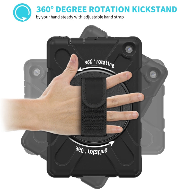 For Amazon Kindle Fire 7 2022 Hard PC Soft Silicone Full Body Tablet Case(Black) - Amazon by buy2fix | Online Shopping UK | buy2fix