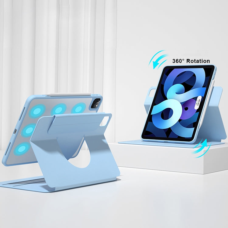 For iPad 10.2 2019 / 2020 / 2021 Front Stand Rotating Clear Back Smart Tablet Case(Sky Blue) - iPad 10.2 Cases by buy2fix | Online Shopping UK | buy2fix
