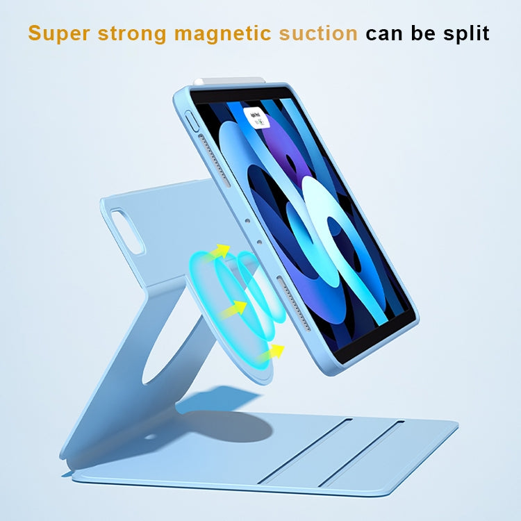 For iPad 10.2 2019 / 2020 / 2021 Front Stand Rotating Clear Back Smart Tablet Case(Sky Blue) - iPad 10.2 Cases by buy2fix | Online Shopping UK | buy2fix