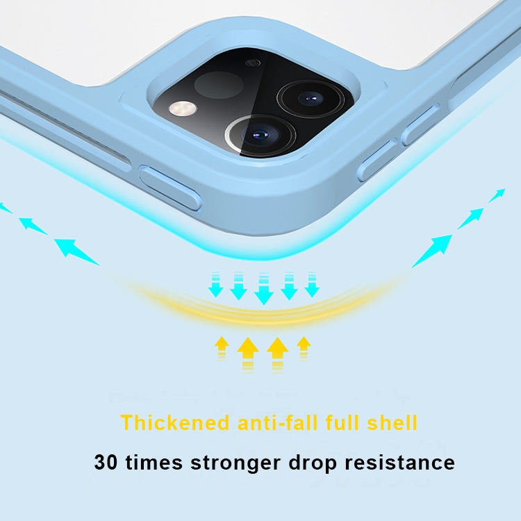 For iPad 10.2 2019 / 2020 / 2021 Front Stand Rotating Clear Back Smart Tablet Case(Sky Blue) - iPad 10.2 Cases by buy2fix | Online Shopping UK | buy2fix