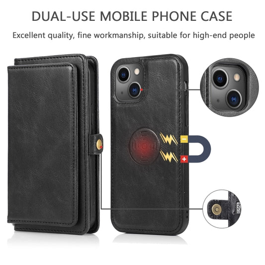 For iPhone 14 Plus Strong Magnetic Detachable Leather Case (Black) - iPhone 14 Plus Cases by buy2fix | Online Shopping UK | buy2fix