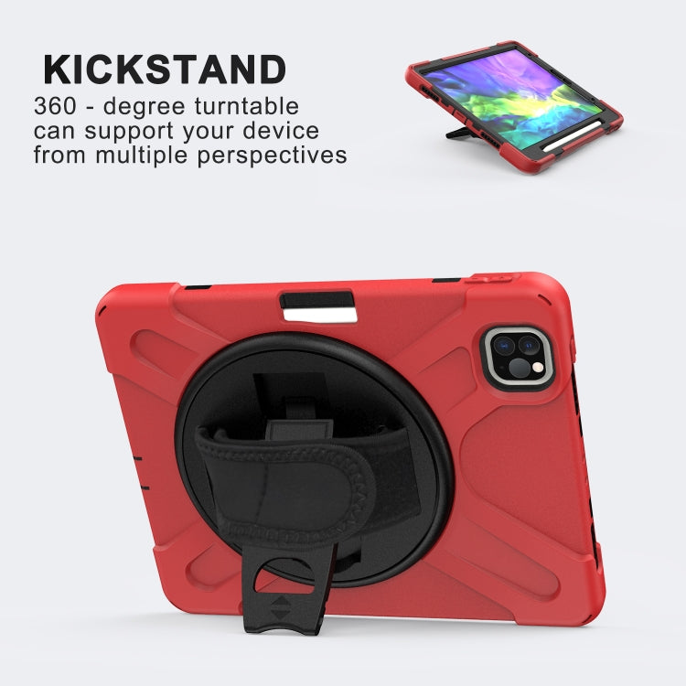 360 Degree Rotation Silicone Protective Cover with Holder & Hand Strap & Long Strap & Pencil Slot For iPad Air 2025 / 10.9 / Pro 11 2021 / 2020 / 2018(Red) - iPad Pro 11 (2020) Cases by buy2fix | Online Shopping UK | buy2fix
