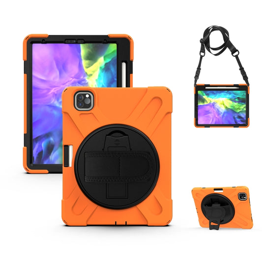 360 Degree Rotation Silicone Protective Cover with Holder & Hand Strap & Long Strap & Pencil Slot For iPad Air 2025 / 10.9 / Pro 11 2021 / 2020 / 2018(Orange) - iPad Pro 11 (2020) Cases by buy2fix | Online Shopping UK | buy2fix