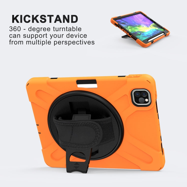 360 Degree Rotation Silicone Protective Cover with Holder & Hand Strap & Long Strap & Pencil Slot For iPad Air 2025 / 10.9 / Pro 11 2021 / 2020 / 2018(Orange) - iPad Pro 11 (2020) Cases by buy2fix | Online Shopping UK | buy2fix
