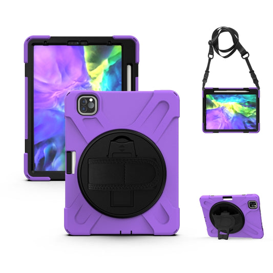 360 Degree Rotation Silicone Protective Cover with Holder & Hand Strap & Long Strap & Pencil Slot For iPad Air 2025 / 10.9 / Pro 11 2021 / 2020 / 2018(Purple) - iPad Pro 11 (2020) Cases by buy2fix | Online Shopping UK | buy2fix