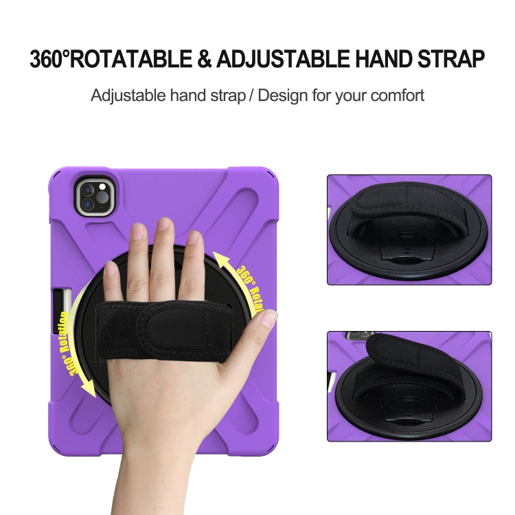 360 Degree Rotation Silicone Protective Cover with Holder & Hand Strap & Long Strap & Pencil Slot For iPad Air 2025 / 10.9 / Pro 11 2021 / 2020 / 2018(Purple) - iPad Pro 11 (2020) Cases by buy2fix | Online Shopping UK | buy2fix