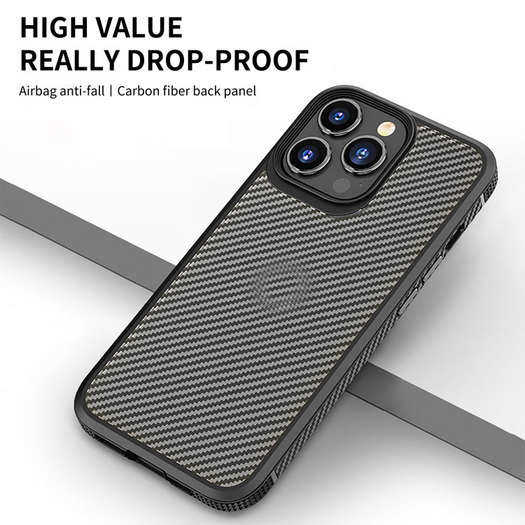 For iPhone 14 Pro iPAKY Carbon Fiber Texture Shockproof PC + TPU Protective Phone Case(Black) - iPhone 14 Pro Cases by iPAKY | Online Shopping UK | buy2fix