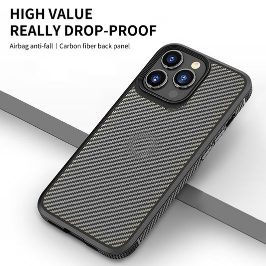 For iPhone 14 iPAKY Carbon Fiber Texture Shockproof PC + TPU Protective Phone Case (Black) - iPhone 14 Cases by iPAKY | Online Shopping UK | buy2fix