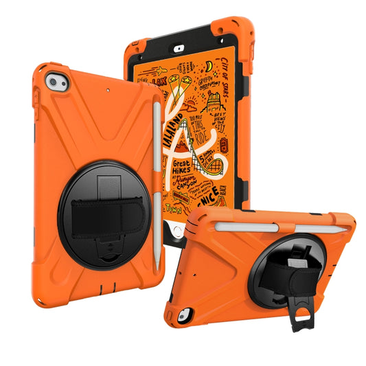 For iPad Mini 5 360 Degree Rotation Silicone Protective Cover with Holder & Hand Strap & Long Strap & Pencil Slot(Orange) - iPad mini (2019) / mini 5 Cases by buy2fix | Online Shopping UK | buy2fix
