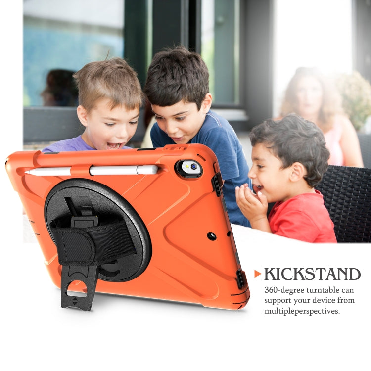 For iPad Pro 10.5 360 Degree Rotation Silicone Protective Cover with Holder & Hand Strap & Long Strap & Pencil Slot(Orange) - iPad Pro 10.5 inch Cases by buy2fix | Online Shopping UK | buy2fix