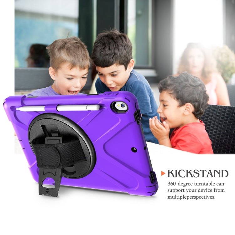 For iPad Pro 10.5 360 Degree Rotation Silicone Protective Cover with Holder & Hand Strap & Long Strap & Pencil Slot(Purple) - iPad Pro 10.5 inch Cases by buy2fix | Online Shopping UK | buy2fix