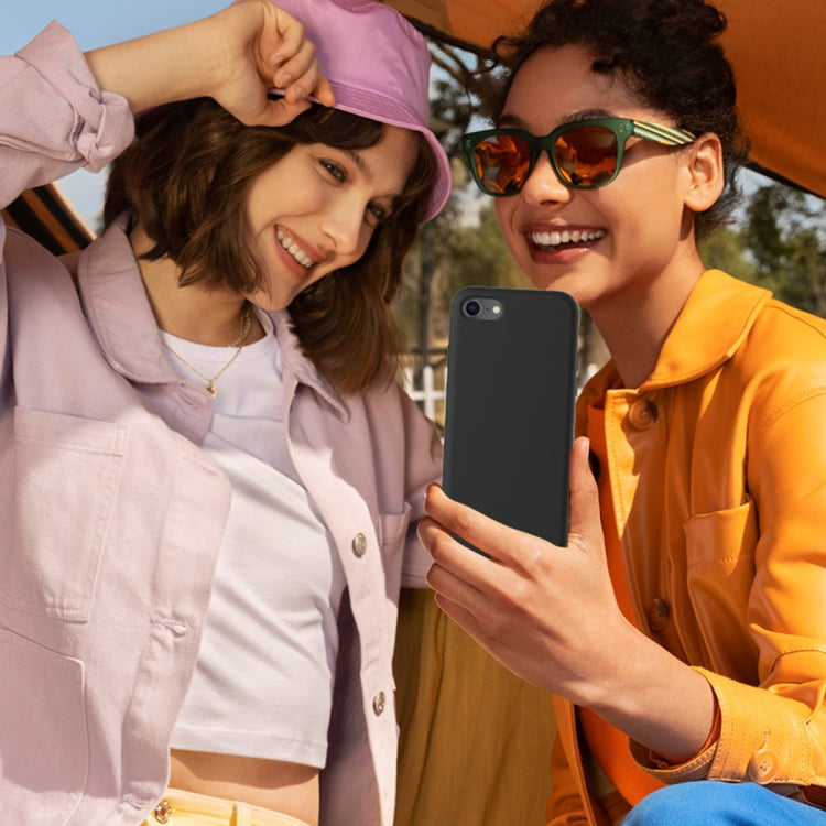 For iPhone SE 2022 / SE 2020 Shockproof Full Coverage Silicone Soft Protective Case(Black) by buy2fix