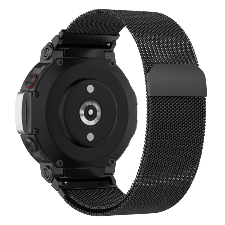 For Huami Amazfit T-Rex 2 Milan Stainless Steel Watch Band(Black) - Watch Bands by buy2fix | Online Shopping UK | buy2fix