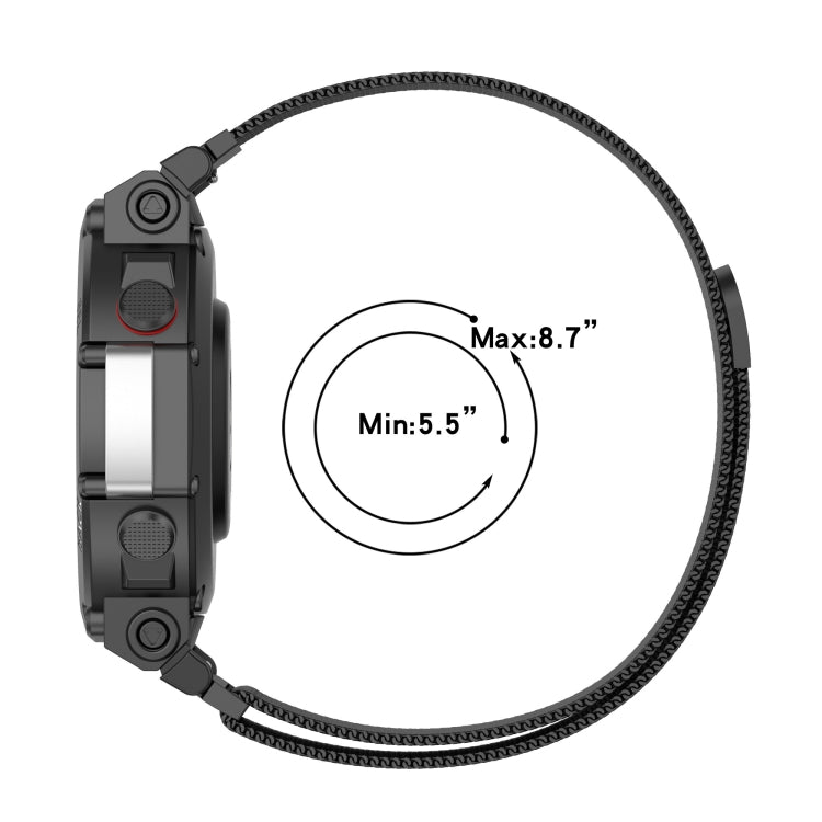 For Huami Amazfit T-Rex 2 Milan Stainless Steel Watch Band(Black) - Watch Bands by buy2fix | Online Shopping UK | buy2fix