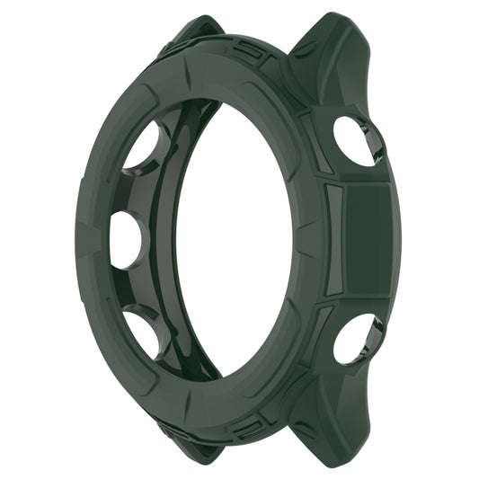 For Garmin Forerunner 955 Armor Hollow TPU Watch Case(Olive Green) by buy2fix