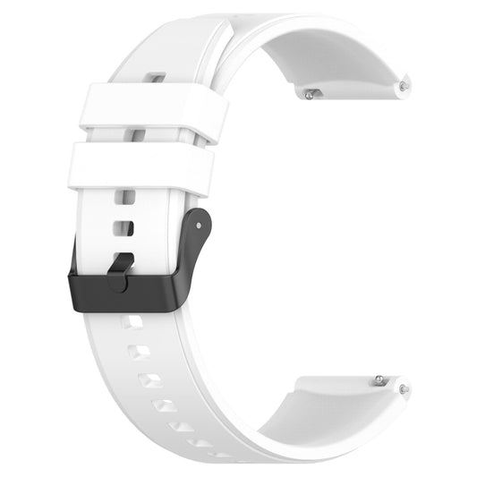 For Samsung Galaxy Watch 5 40mm 20mm Black Buckle Step Silicone Watch Band(White) by buy2fix