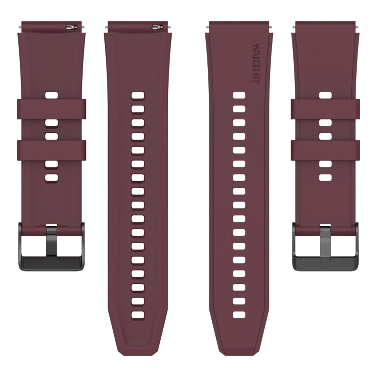 For Samsung Galaxy Watch 5 40mm 20mm Black Buckle Step Silicone Watch Band(Wine Red) - Watch Bands by buy2fix | Online Shopping UK | buy2fix