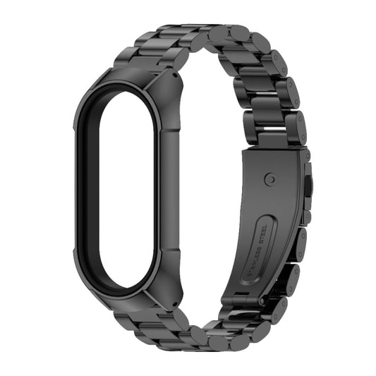 For Xiaomi Mi Band 7 / 7 NFC MIJOBS Stainless Steel Watch Band, Style:TF2 Tri-Bead(Black) by MIJOBS