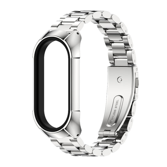 For Xiaomi Mi Band 7 / 7 NFC MIJOBS Stainless Steel Watch Band, Style:TF2 Tri-Bead(Silver) by MIJOBS