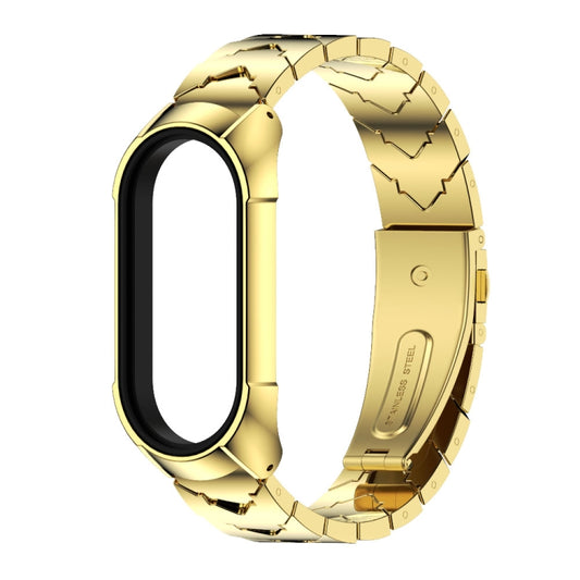 For Xiaomi Mi Band 7 / 7 NFC MIJOBS Stainless Steel Watch Band, Style:TF2 V Type(Gold) by MIJOBS