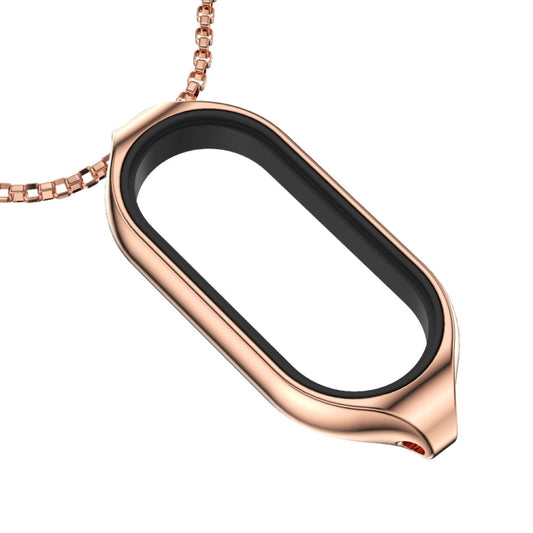 For Xiaomi Mi Band 7 / 7 NFC MIJOBS Metal Pendant Stainless Steel Watch Necklace (Rose Gold) by MIJOBS