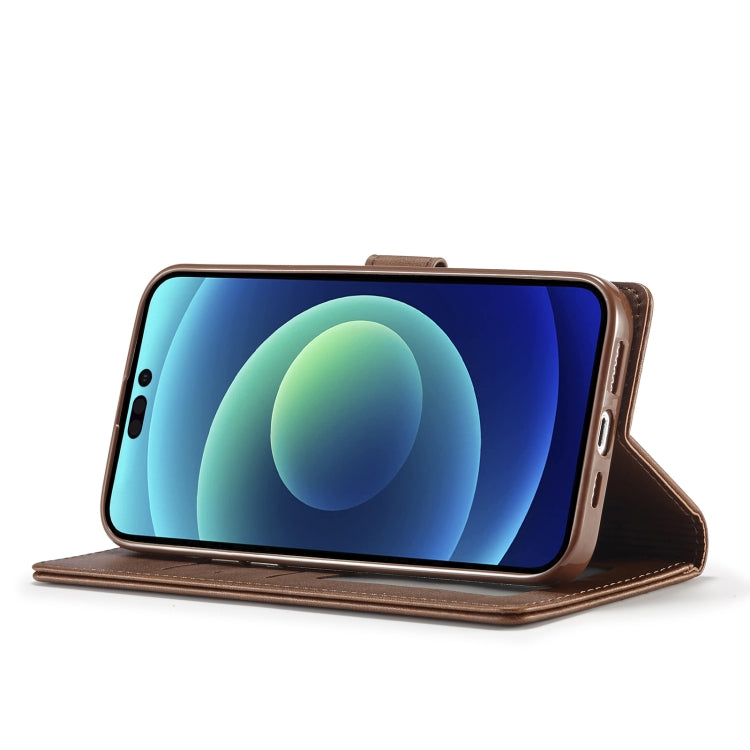 For iPhone 14 Pro LC.IMEEKE Calf Texture Horizontal Flip Leather Case(Brown) - iPhone 14 Pro Cases by LC.IMEEKE | Online Shopping UK | buy2fix