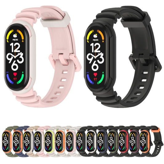 For Xiaomi Mi Band 5 / 6 / 7 MIJOBS GS Unibody Two-color Watch Band(Pink Warm Grey) by MIJOBS