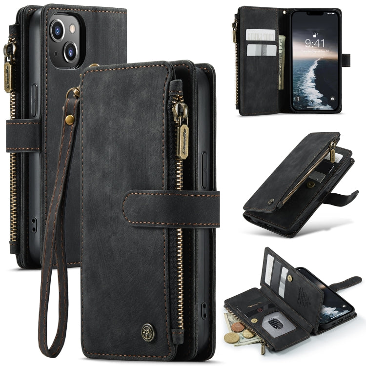 For iPhone 14 CaseMe C30 Multifunctional Phone Leather Case (Black) - iPhone 14 Cases by CaseMe | Online Shopping UK | buy2fix