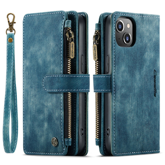 For iPhone 14 Plus CaseMe C30 Multifunctional Phone Leather Case (Blue) - iPhone 14 Plus Cases by CaseMe | Online Shopping UK | buy2fix