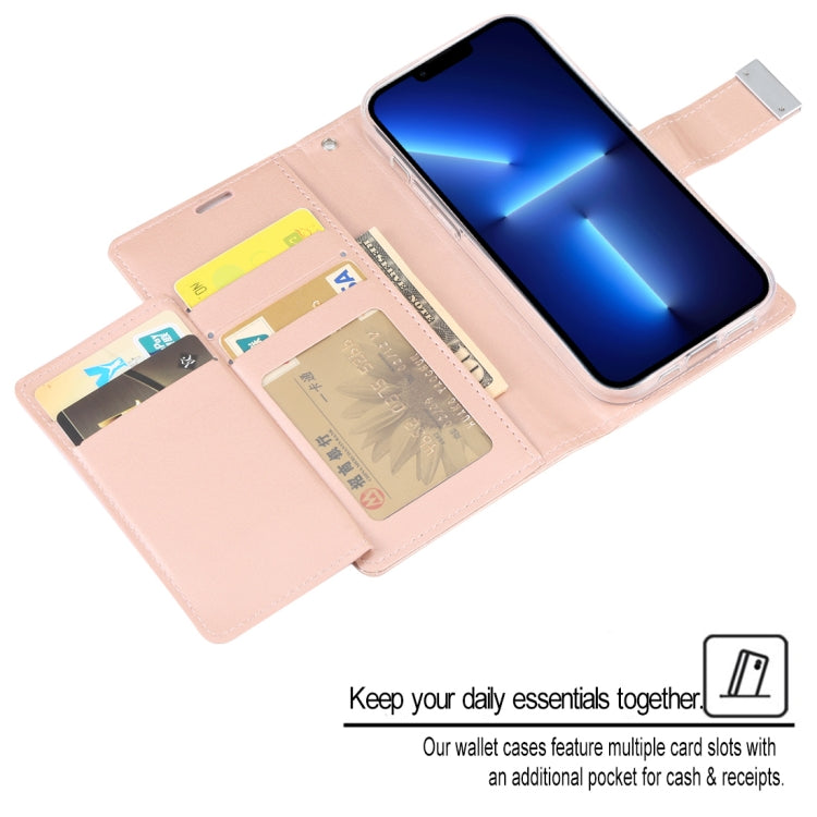 For iPhone 14 GOOSPERY RICH DIARY Crazy Horse Texture Leather Case (Rose Gold) - iPhone 14 Cases by GOOSPERY | Online Shopping UK | buy2fix